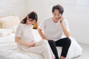 陣痛が始まった妊婦